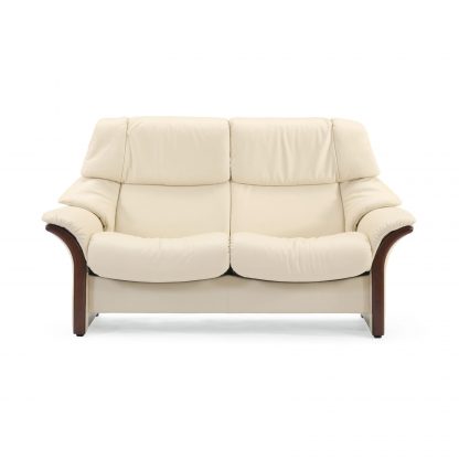 Sofa ELDORADO hoch 2-Sitzer Leder Batick cream Gestell braun Stressless