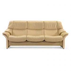 Sofa ELDORADO hoch 3-Sitzer Leder Paloma sand Gestell natur Stressless