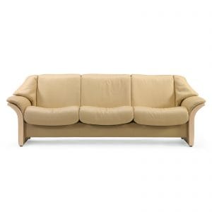 Sofa ELDORADO niedrig 3-Sitzer Leder Paloma sand Gestell natur Stressless