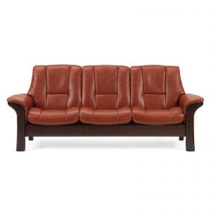 Sofa WINDSOR niedrig 3-Sitzer Leder Paloma copper Gestell braun Stressless