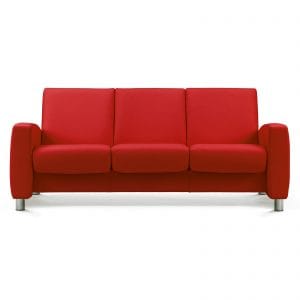 Sofa ARION niedrig 3-Sitzer Leder Paloma tomato Gestell stahl Stressless