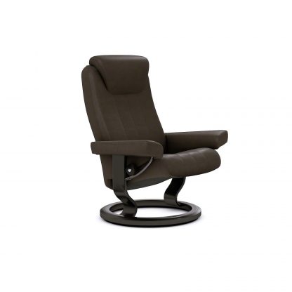 Stressless Sessel BLISS mit Lederbezug Paloma khaki und Classic Untergestell schwarz ohne Hocker