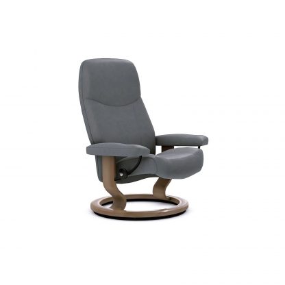 Neues Bild Sessel CONSUL Classic ohne Hocker Leder Batick wild dove Gestell walnuss Stressless