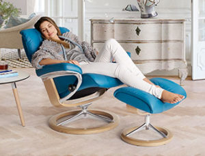 Relaxen auf Stressless Sessel Leder Sparrow Blue