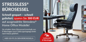 Home Office von Stressless im Schnell-Lieferprogramm: Angebot: Jetzt 300 Euro sparen mit Button