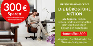 Home Office Aktion von Stressless. Jetzt 300 Euro sparen. Alle Modelle.